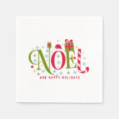 Noel kleurrijke en leuke typografie ontslag servet (Voorkant)