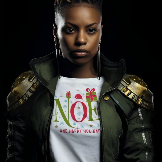 Noel kleurrijke en leuke typografie ontslag t-shirt