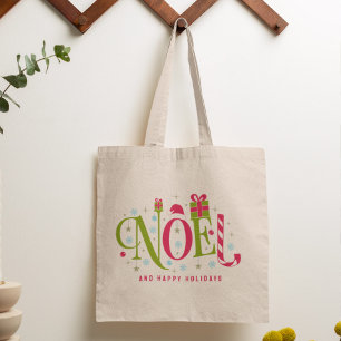 Noel kleurrijke en leuke typografie ontslag tote bag
