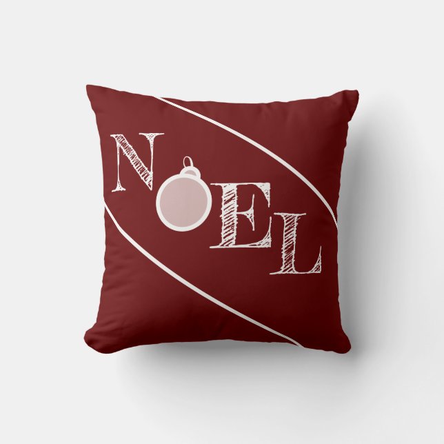 Noel Maroon Holiday Sierkussen (Voorkant)