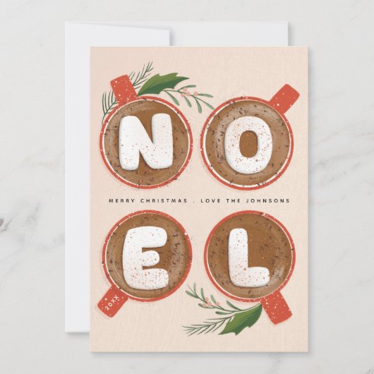 Noel Marshmallows Hot Cocoa Foto Feestdagenkaart (Voorkant)