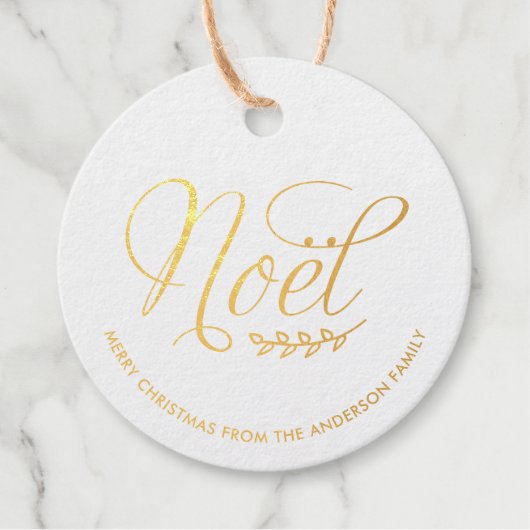 NOEL Merry Christmas Custom Foto Bedankjes Labels (Voorkant)