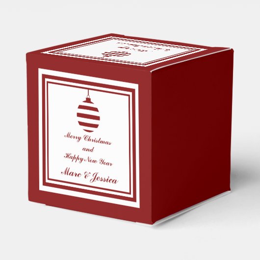 NOEL Merry Christmas Rood & Wit Personaliseren Bedankdoosjes (Achterkant)