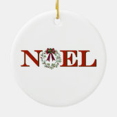 Noel met krans keramisch ornament (Achterkant)