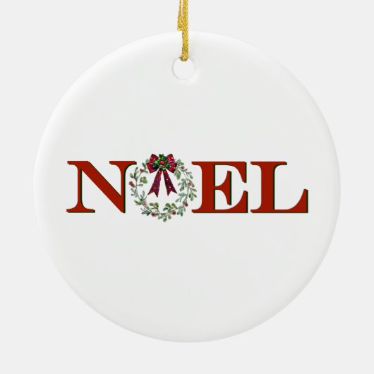 Noel met krans keramisch ornament (Achterkant)