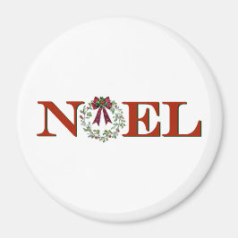 Noel met krans magneet