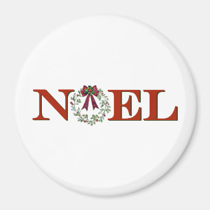 Noel met krans magneet