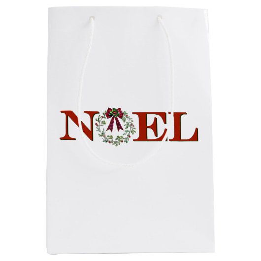 Noel met krans medium cadeauzakje (Voorkant)