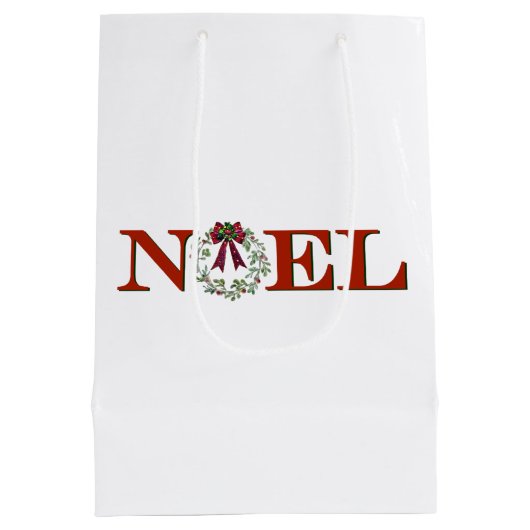 Noel met krans medium cadeauzakje (Achterkant)