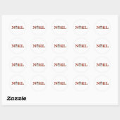 Noel met krans ronde sticker (Vel)