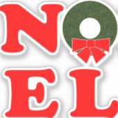 NOEL met krans Sticker (Voorkant)