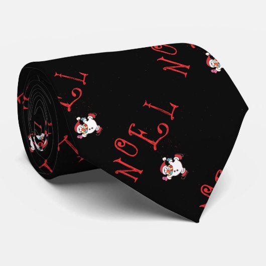 NOEL met Skating Snowman Stropdas (Opgerold)