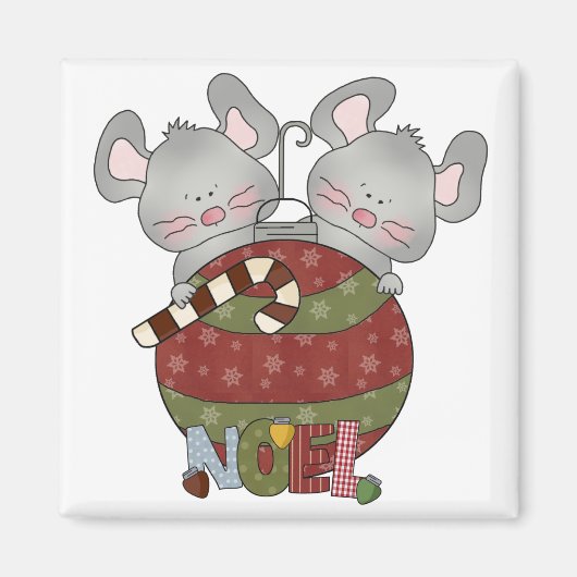 Noel Mice Vakantie T-shirts en Cadeaus Magneet (Voorkant)