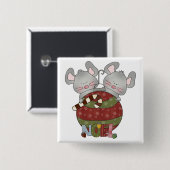 Noel Mice Vakantie T-shirts en Cadeaus Vierkante Button 5,1 Cm (Voorkant /achterkant)