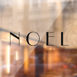 Noel Minimal Black Typography Kerstmis Raamsticker