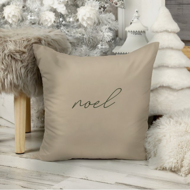 Noel: Minimalistische elegante beige kerstpiloot Kussen (Creator heeft geüpload)