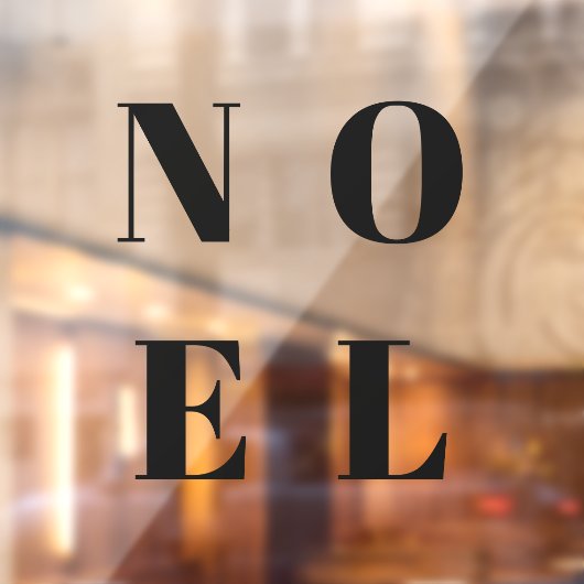 Noel | Modern Black Trendy Stylish kersty Raamsticker (Vel 2)