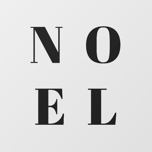 Noel | Modern Black Trendy Stylish kersty Raamsticker (Vel)