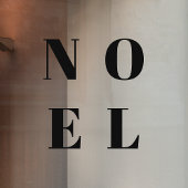 Noel | Modern Black Trendy Stylish kersty Raamsticker