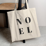 Noel | Modern Black Trendy Stylish kersty Tote Bag<br><div class="desc">Eenvoudige,  stijlvolle en gewaagde "Noel" citeren een canvas tas voor kunstvakantie in elegant zwart in moderne,  minimalistische typografische stijl. De groet kan gemakkelijk worden gepersonaliseerd voor een uniek en persoonlijk vakantieschema dat uit de menigte komt!</div>