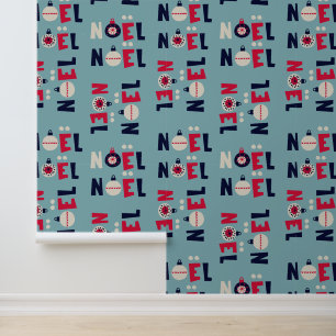 Noel Modern Feestelijke Typografie Kerst Feestdage Behang