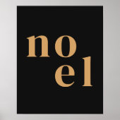 Noel | Modern goud stijlvolle minimalistische kers Poster (Voorkant)
