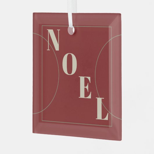 Noel Modern Klassieke kerstrode arch Bronze Lijn Glas Ornament (Voorkant links)