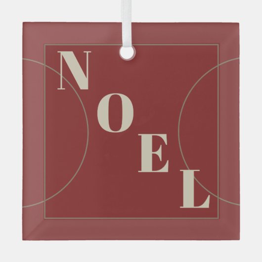 Noel Modern Klassieke kerstrode arch Bronze Lijn Glas Ornament (Voorkant)