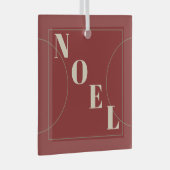 Noel Modern Klassieke kerstrode arch Bronze Lijn Glas Ornament (Voorkant Rechts)