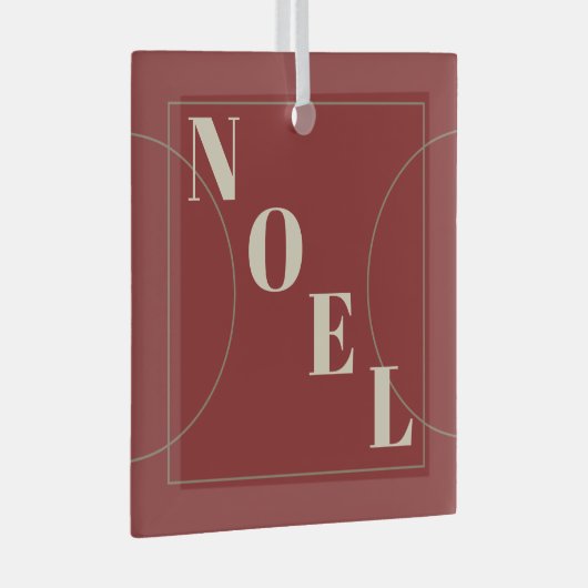 Noel Modern Klassieke kerstrode arch Bronze Lijn Glas Ornament (Voorkant Rechts)