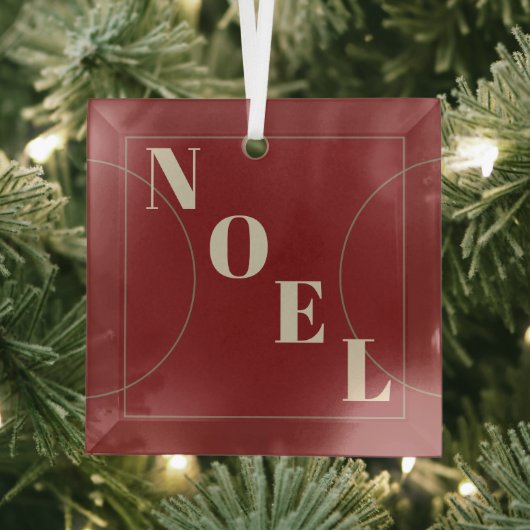 Noel Modern Klassieke kerstrode arch Bronze Lijn Glas Ornament (Insitu)