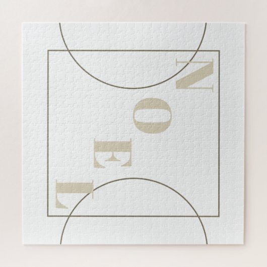 Noel | Moderne Latijnse kerstwitte brons-tonnen Legpuzzel (Horizontaal)