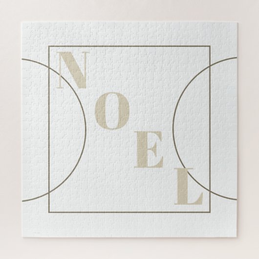 Noel | Moderne Latijnse kerstwitte brons-tonnen Legpuzzel (Verticaal)