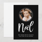 Noel Moderne Minimalistische Schattigee Kinder Fot Feestdagenkaart (Voorkant / Achterkant)