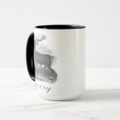 Noel mug with an beautiful antique deer etching. mok (Voorkant links)