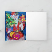 NOEL/MUSICAL XMAS PARTY,SANTA MET CHRISTMAS TREE FEESTDAGEN KAART (Binnen)