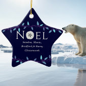 Noel Navy Blue Sand Dollar Nautical Kerstmis Keramisch Ornament
