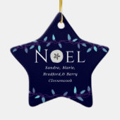 Noel Navy Blue Sand Dollar Nautical Kerstmis Keramisch Ornament (Achterkant)