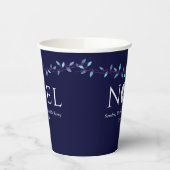 Noel Navy Blue Sand Dollar Nautical Kerstmis Papieren Bekers (Links)