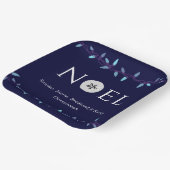 Noel Navy Blue Sand Dollar Nautical Kerstmis Papieren Bordje (Gebogen)