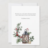 Noel Nutcracker Pine Holiday Christmas Kaart (Achterkant)