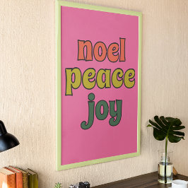 Noel Peace Joy Retro jaren 70 Stijl Poster