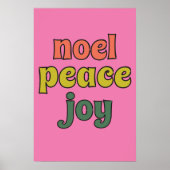 Noel Peace Joy Retro jaren 70 Stijl Poster (Voorkant)