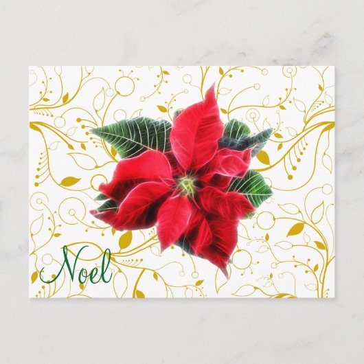 Noel Poinsettia Feestdagenkaart (Voorkant)
