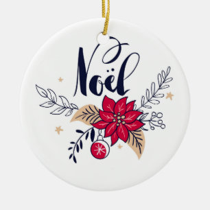 Noel Poinsettia Keramisch Ornament