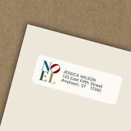 NOEL Pop Art Inspired Christmas Return-adres Etiket