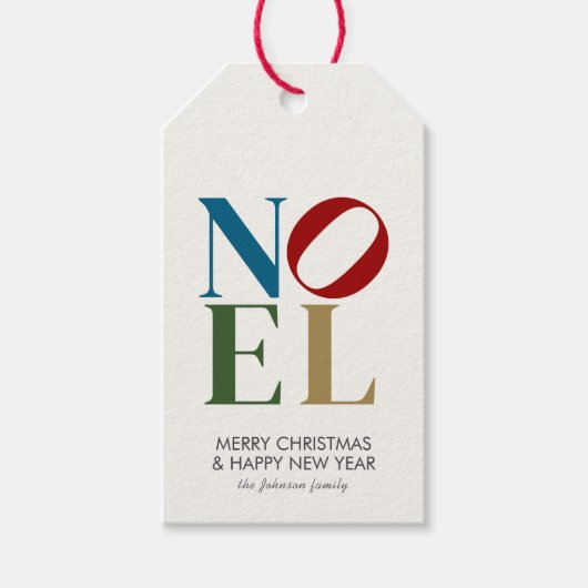 NOEL Pop Letter Art Geïnspireerd op kerst Cadeaulabel (Voorkant)