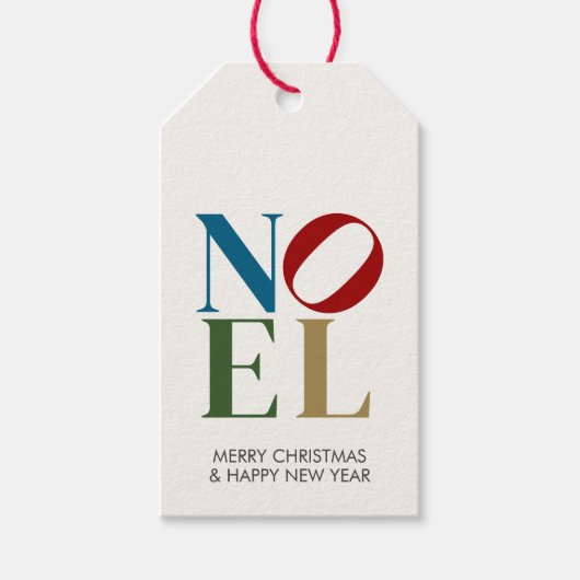 NOEL Pop Letter Art Geïnspireerd op kerst Cadeaulabel (Voorkant)