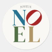 NOEL Pop Letter Art Geïnspireerd op kerst Ronde Sticker (Voorkant)