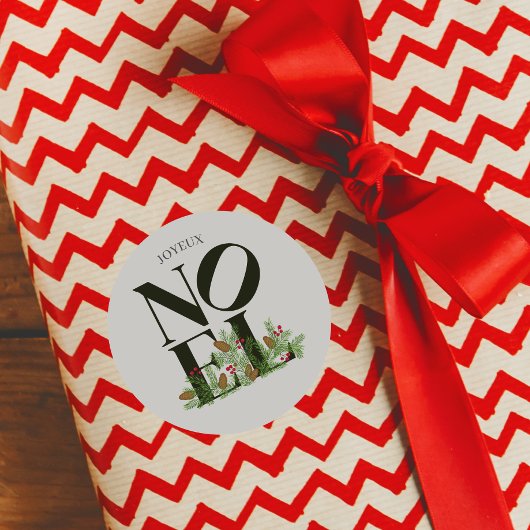 NOEL Pop Letter Art Geïnspireerd op kerst Ronde Sticker